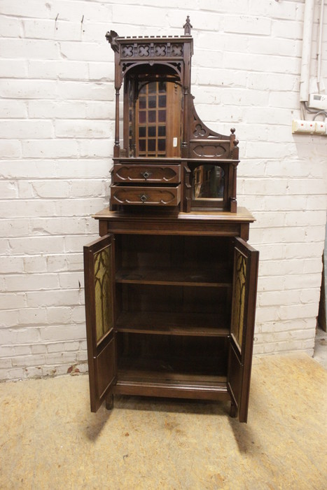 Gothic style cabinet in walnut