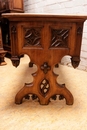 Gothic style Center table in walnut and marble, France 19th century