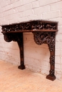 Gothic style Console in walnut and marble, France 19th century