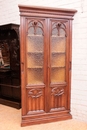 Gothic style Corner bookcase in Walnut, France 19th century