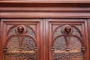 Gothic style Corner bookcase in Walnut, France 19th century