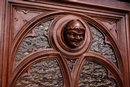 Gothic style Corner bookcase in Walnut, France 19th century