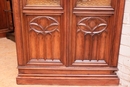 Gothic style Corner bookcase in Walnut, France 19th century