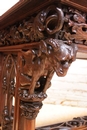 Gothic style Desk and arm chair in Walnut, France 19th century