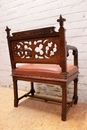 Gothic style Desk and arm chair in Walnut, France 19th century