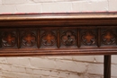 Gothic style Desk table and arm chair in Walnut, France 19th century