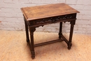 Gothic style Desk table and stool in Oak, France 19th century