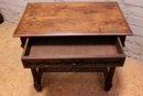 Gothic style Desk table and stool in Oak, France 19th century