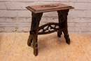 Gothic style Desk table and stool in Oak, France 19th century