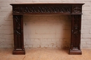 Gothic style Fire mantle in Oak, France 19th century