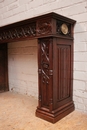 Gothic style Fire mantle in Oak, France 19th century