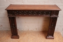 Gothic style Fire mantle in Oak, France 19th century