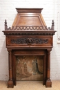 Gothic style Fire mantle in Walnut, France 19th century