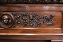 Gothic style Fire mantle in Walnut, France 19th century