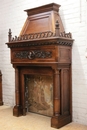 Gothic style Fire mantle in Walnut, France 19th century