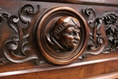 Gothic style Fire mantle in Walnut, France 19th century