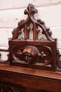 Gothic style Hall bench in Oak, France 19th century