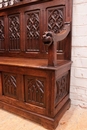 Gothic style Hall bench in Oak, France 19th century