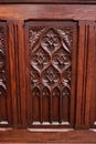 Gothic style Hall bench in Oak, France 19th century