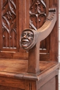 Gothic style Hall bench in Oak, France 19th century
