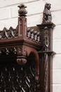 Gothic style Hall bench in Walnut, France 19th century