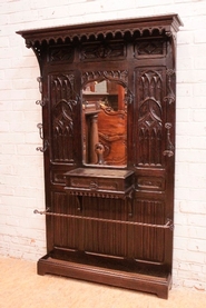 Gothic style hall tree in oak