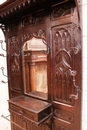 Gothic style Hall tree  in Oak, France 19th century
