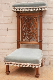 Gothic style kneeler walnut