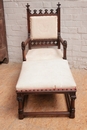 Gothic style Long chair in Walnut, France 19th century