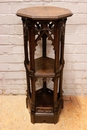 Gothic style Pedestal in Walnut, France 19th century