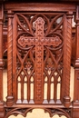 Gothic style Prayer chair in Oak, France 19th century