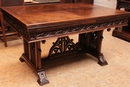 Gothic style Table in Oak, France 19th century