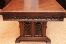 Gothic style Table in Oak, France 19th century