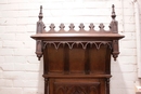 Gothic style Hall bench in Walnut, France 19th century