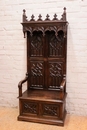 Gothic style Throne chair in Oak, France 19th century