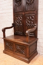 Gothic style Throne chair in Oak, France 19th century