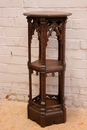 Gothic style Pedestal in Walnut, France 19th century