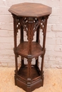 Gothic style Pedestal in Walnut, France 19th century