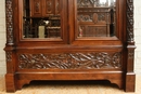 Gothic style Walnut Gothic bedroom set in Walnut, France 19th century