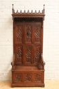Gothic style Walnut hall bench, France 19th century