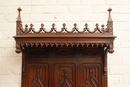 Gothic style Walnut hall bench, France 19th century