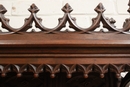 Gothic style Walnut hall bench, France 19th century
