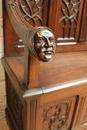 Gothic style Walnut hall bench, France 19th century