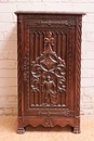 Gothic/medieval style Cabinet with safe in Oak, France 1930