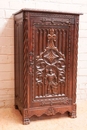 Gothic/medieval style Cabinet with safe in Oak, France 1930