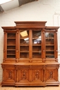 Henri II style 8 doors bookcase in Walnut, France 19th century