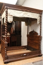 Henri II style Bed  in Walnut, France 19th century