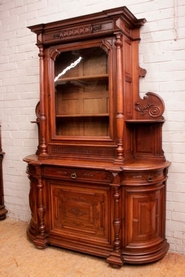 Henri II bombe cabinet in solid walnut