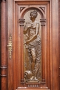 Henri II style Cabinet in Walnut and bronze, France 19th century