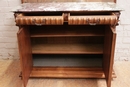 Henri II style Cabinet in walnut and marble, France 19th century